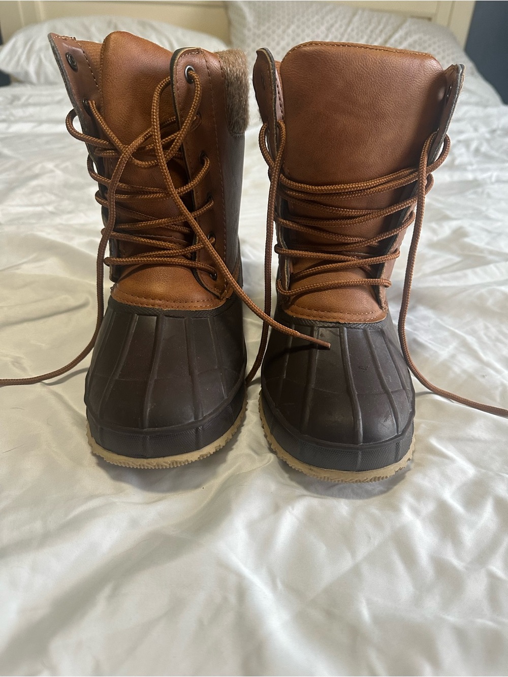 torrid Tan and Brown Insulated Lace-Up Duck Boots